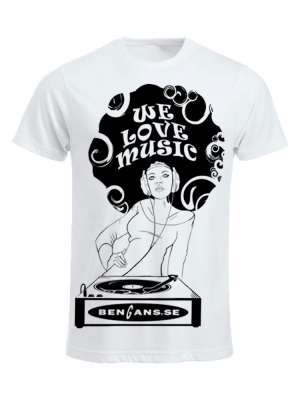 Bengans Dj Girl -  T-Shirt White in the group OTHER / BW-T-shirts at Bengans Skivbutik AB (2474974r)
