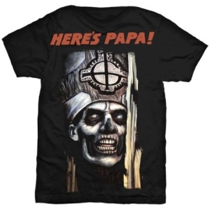 Ghost Here's Papa Men's Black T Shirt: Small -  T-shirt S (S) i gruppen MERCH / T-Shirt / Sommar T-shirt 23 hos Bengans Skivbutik AB (2626242)