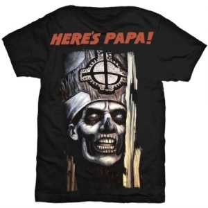 Ghost - Heres Papa Uni Bl  in the group MERCHANDISE / T-shirt / Heavy Metal at Bengans Skivbutik AB (2626242r)