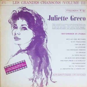 Greco Juliette - Juliette Greco Vol. 3 in the group CD / Pop at Bengans Skivbutik AB (3043007)