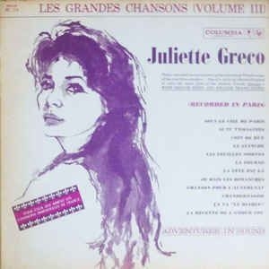 Greco Juliette - Juliette Greco Vol. 3 in the group CD / Pop-Rock at Bengans Skivbutik AB (3043007)
