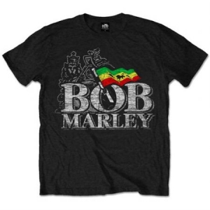 Bob Marley - T-shirt Distressed Logo in the group Minishops / Bob Marley at Bengans Skivbutik AB (3366187)