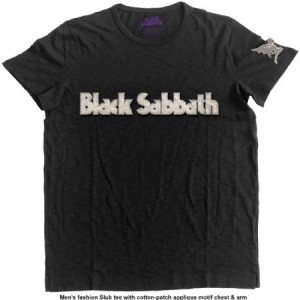 Black Sabbath - T-shirt Logo & Daemon (Applique Motifs)  in the group OTHER / BW-T-shirts at Bengans Skivbutik AB (3368827)