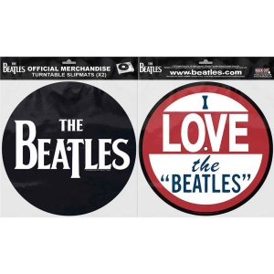 The Beatles - Drop T Logo & I Love... Slipmat Pair in the group OTHER / Merch Popular at Bengans Skivbutik AB (3407117)