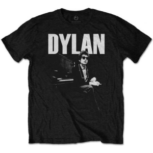 Bob Dylan - Bob Dylan Men's Tee: At Piano in the group CDON - Exporterade Artiklar_Manuellt / T-shirts_CDON_Exporterade at Bengans Skivbutik AB (3619727r)