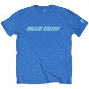 Billie Eilish - BILLIE EILISH UNISEX TEE: BLUE RACER LOGO (SLEEVE PRINT) in the group MERCH /  at Bengans Skivbutik AB (3739568r)