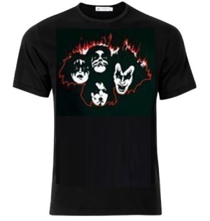 Kiss - Kiss T-Shirt Faces Flames in the group OTHER / Merchandise at Bengans Skivbutik AB (3755924)