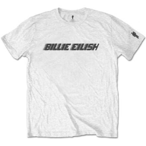 Billie Eilish - Black Racer Logo Uni Wht   (XL) in the group MERCHANDISE / T-shirt / Pop-Rock at Bengans Skivbutik AB (3808679)