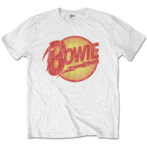 David Bowie - T-shirt - Vintage Diamond Dogs Logo (Men White) in the group Minishops / David Bowie / David Bowie Merch at Bengans Skivbutik AB (3826298)