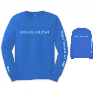 Billie Eilish -  Billie Eilish Unisex Long Sleeved Tee: Smile (Back & Arm Print) (S) in the group OTHER / Merch T-shirts / T-shirt Kampanj at Bengans Skivbutik AB (3846444)