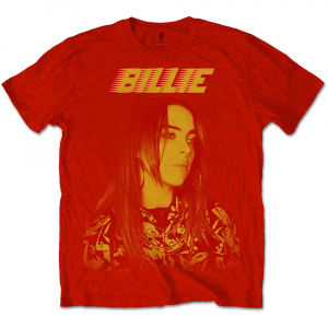 Billie Eilish - Racer Logo Jumbo Uni Red    in the group MERCHANDISE / T-shirt / Pop-Rock at Bengans Skivbutik AB (3865165r)