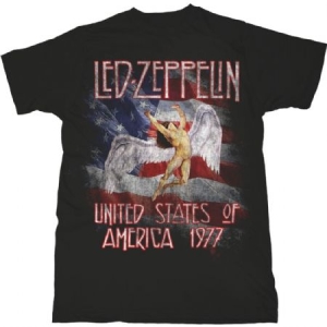 Led Zeppelin -  Unisex Tee: Stars N' Stripes USA '77 (S) in the group OTHER / BW-T-shirts at Bengans Skivbutik AB (3943050)