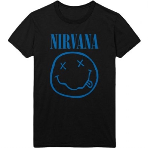 Nirvana - Nirvana Unisex Tee : Blue Smiley in the group OTHER / MK Test 1 at Bengans Skivbutik AB (3946200r)
