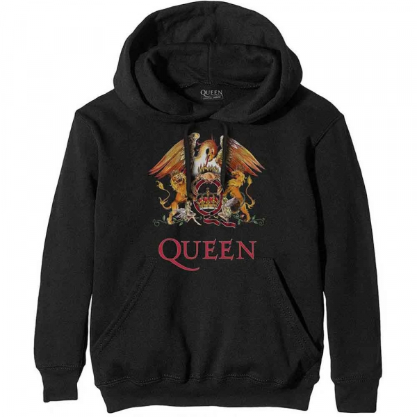 Queen - Classic Crest Uni Bl Hoodie in the group MERCH / Clothing / Hoodies at Bengans Skivbutik AB (4129713r)