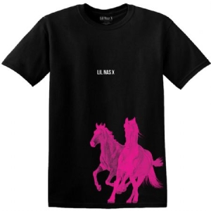 Lil Nas X - Unisex T-Shirt: Pink Horses in the group MERCH / T-Shirt / Summer T-shirt 23 at Bengans Skivbutik AB (4141149r)