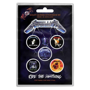 Metallica - Ride The Lightning Retail Packed Button  in the group MERCHANDISE / Accessoarer / Heavy Metal at Bengans Skivbutik AB (4168406)