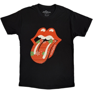 Rolling Stones - Christmas Tongue Uni Bl_T-Shirt in the group MERCHANDISE / T-shirt / Pop-Rock at Bengans Skivbutik AB (4179107r)