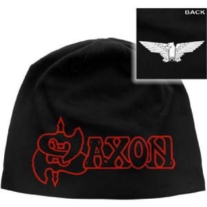 Saxon - Saxon Unisex Beanie Hat: Logo & Eagle (Back Print) in the group OTHER / Merchandise at Bengans Skivbutik AB (4233073)