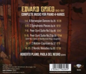 Grieg Edvard Hagerup - Grieg: Complete Music For Piano 4-H in the group Externt_Lager / at Bengans Skivbutik AB (4255656)