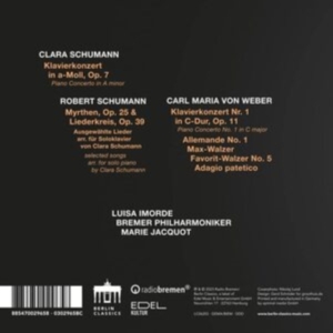 Luisa Imorde - C. Schumann & Weber: Piano Concerto in the group Externt_Lager / at Bengans Skivbutik AB (4255669)