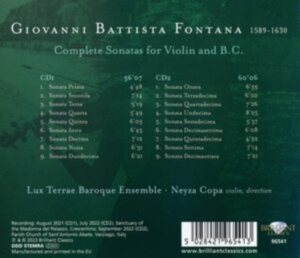 Fontana Giovanni Battista - Fontana: Complete Sonatas For Violi in the group Externt_Lager / at Bengans Skivbutik AB (4255685)