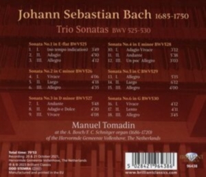 Bach Johann Sebastian - Trio Sonatas Bwv 525-530 in the group Externt_Lager /  at Bengans Skivbutik AB (4261289)