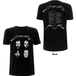 Metallica - Unisex T-Shirt: 4 Faces (Back Print) in the group OTHER / Merchandise at Bengans Skivbutik AB (4267930r)