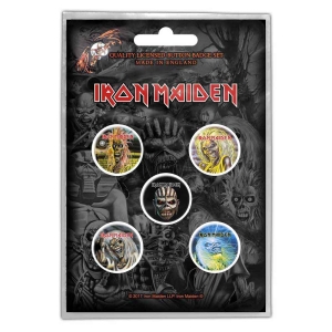 Iron Maiden - The Faces Of Eddie Button Badge Pack in the group MERCHANDISE / Accessoarer / Hårdrock at Bengans Skivbutik AB (4271712)