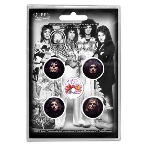 Queen - Faces Retail Packed Button Badge in the group MERCHANDISE / Accessoarer / Pop-Rock at Bengans Skivbutik AB (4271724)