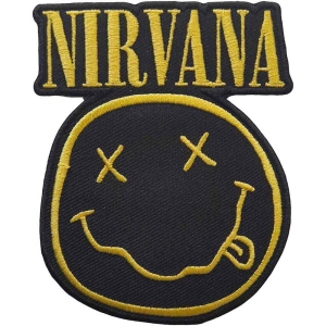 Nirvana - Logo & Smiley Cut-Out Woven Patch in the group MERCHANDISE / Merch / Hårdrock at Bengans Skivbutik AB (4294313)