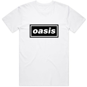 Oasis - Decca Logo (Medium) Unisex White T-Shirt in the group OTHER / BW-T-shirts at Bengans Skivbutik AB (4303429)
