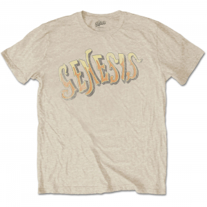 Genesis - Vintage Logo Golden (Small) Unisex Sand T-Shirt in the group MERCH / T-Shirt / Summer T-shirt 23 at Bengans Skivbutik AB (4304072)