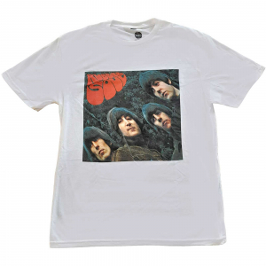 The Beatles - Rubber Soul Album Cover (Medium) Unisex White T-Shirt in the group MERCHANDISE / T-shirt / Pop-Rock at Bengans Skivbutik AB (4304111)