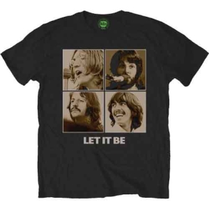 The beatles - Let It Be Sepia (Small) Unisex Black T-Shirt in the group MERCHANDISE / T-shirt / Pop-Rock at Bengans Skivbutik AB (4304126)
