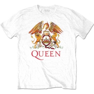 Queen - Queen Unisex T-Shirt : Classiv Crest White in the group OTHER / Merchandise at Bengans Skivbutik AB (4307098r)