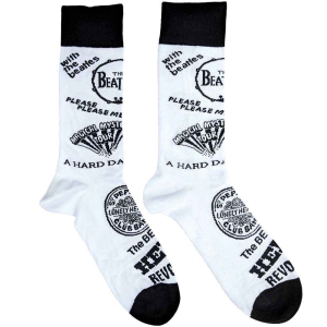 The Beatles - Albums Monochrome  Wht Socks (Eu 40-45) in the group MERCHANDISE /  /  at Bengans Skivbutik AB (4395727)