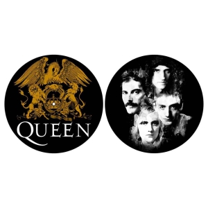 Queen - Crest & Faces Slipmat Pair in the group MERCHANDISE / Merch / Pop-Rock at Bengans Skivbutik AB (4400940)