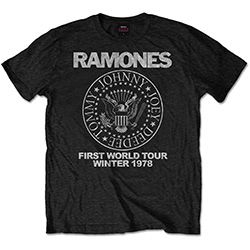 Ramones - Unisex T-Shirt: First World Tour 1978 (Small) in the group Minishops / Ramones at Bengans Skivbutik AB (4401010)