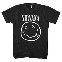 Nirvana - Unisex T-Shirt: White Smiley (Medium) in the group CDON - Exporterade Artiklar_Manuellt / T-shirts_CDON_Exporterade at Bengans Skivbutik AB (4401194)