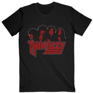 Thin Lizzy - Unisex T-Shirt: Band Photo Logo (Small) in the group OTHER / BW-T-shirts at Bengans Skivbutik AB (4401309)