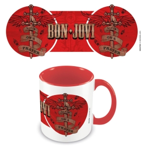 Bon Jovi - Bon Jovi (Livin' On A Prayer) Red Colour in the group MERCHANDISE / Mug / Heavy Metal at Bengans Skivbutik AB (4401400)
