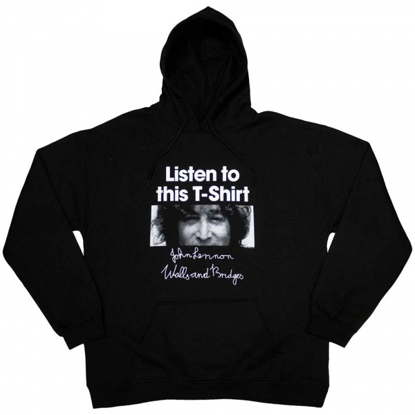 John Lennon - Unisex Pullover Hoodie: Listen To This in the group OTHER / Övrigt / at Bengans Skivbutik AB (4414380r)