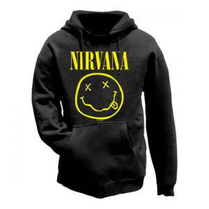 Nirvana - Unisex Pullover Hoodie: Yellow Happy Fac in the group MERCHANDISE / Hoodies / Pop-Rock at Bengans Skivbutik AB (4414402r)