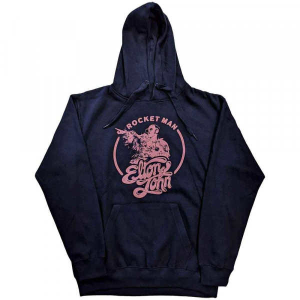 Elton John - Rocketman Circle Point (Navy Blue) Uni Pullover in the group MERCH / Clothing / Hoodies at Bengans Skivbutik AB (4414457r)