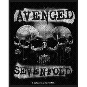 Avenged Sevenfold - 3 Skulls Standard Patch in the group MERCHANDISE / Accessoarer / Hårdrock at Bengans Skivbutik AB (5508616)