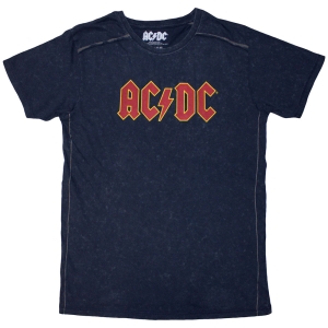 Ac/Dc - Logo Snow Wash Uni Navy    in the group MERCHANDISE / T-shirt / Heavy Metal at Bengans Skivbutik AB (5517155r)