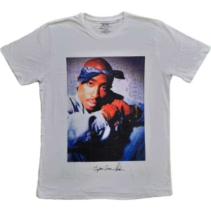 Tupac - Blue Bandana Uni Wht in the group MERCHANDISE / T-shirt / Hip Hop-Rap at Bengans Skivbutik AB (5524815r)