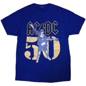 Ac/Dc - Gold Fifty Uni Blue in the group MERCHANDISE / T-shirt / Heavy Metal at Bengans Skivbutik AB (5525368r)