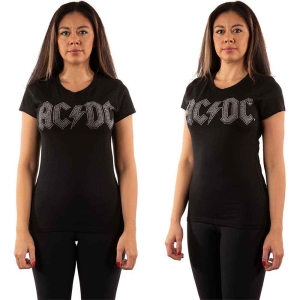 Ac/Dc - Logo Diamante Lady Bl    in the group MERCHANDISE / T-shirt / Heavy Metal at Bengans Skivbutik AB (5525377r)