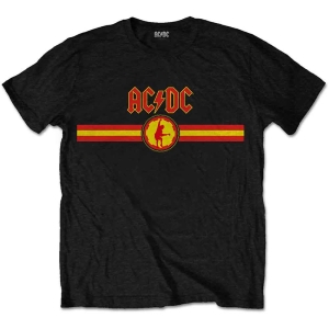 Ac/Dc - Logo & Stripe Uni Bl    in the group MERCHANDISE / T-shirt / Heavy Metal at Bengans Skivbutik AB (5525410r)